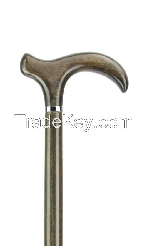 Melfort Walking Stick in Light Tone of Wood - Pewter with Collar