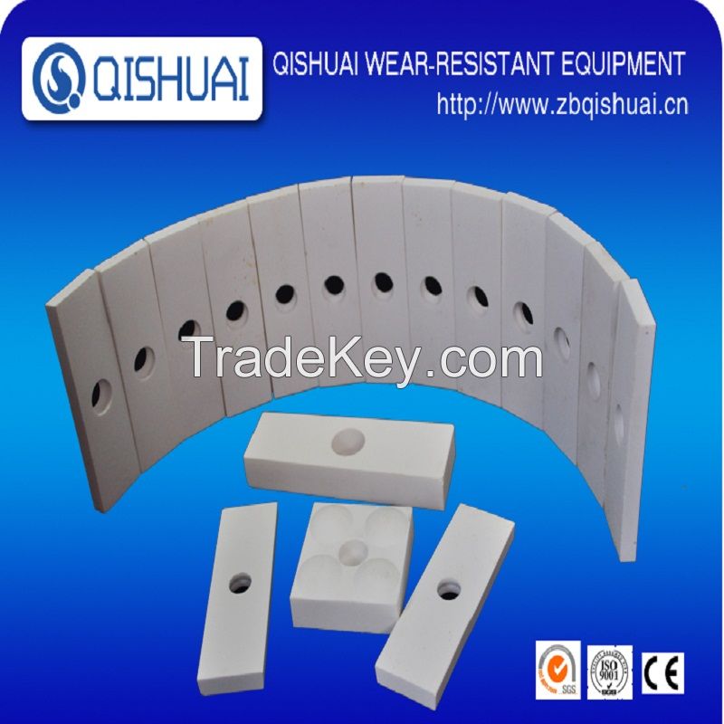 92% abrasion resistant welded ceramic liner tile in Qishuai