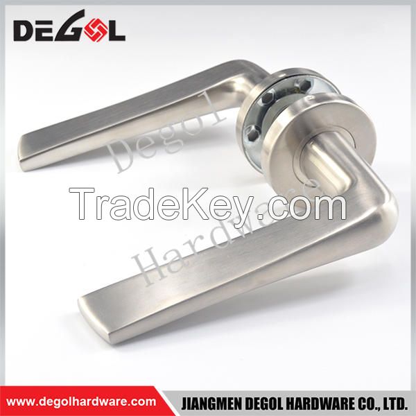 Jiangmen hardware stainless steel solid types of door lever handle on rose