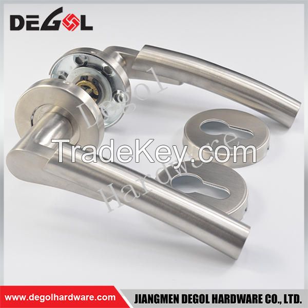 Custom solid lever type european decorative door handle stainless steel