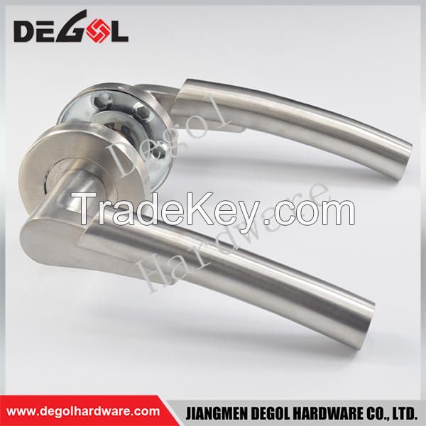 Custom solid lever type european decorative door handle stainless steel