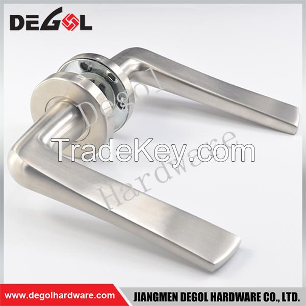 Jiangmen hardware stainless steel solid types of door lever handle on rose