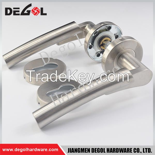 Custom solid lever type european decorative door handle stainless steel