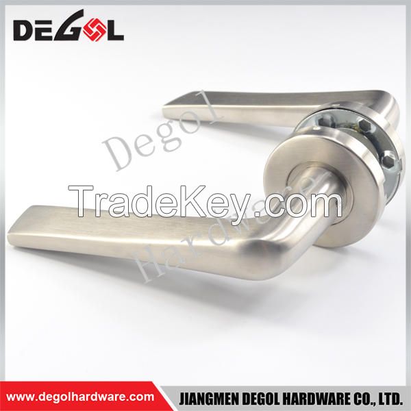 Jiangmen hardware stainless steel solid types of door lever handle on rose