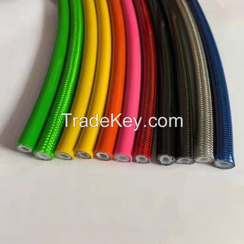 1/8" an3 nylon or ptfe lined stainless steel braided racing speed brake oil hose for motorbike motorcycles dirtbike car