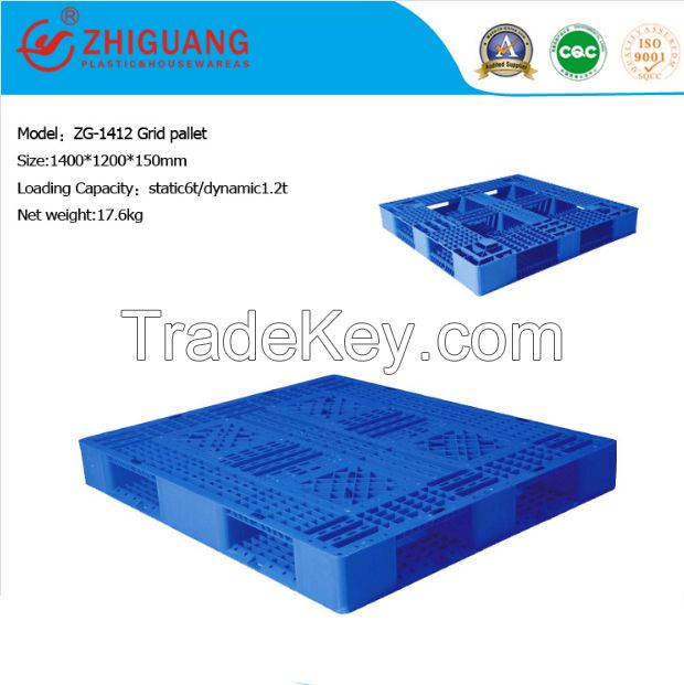 Grid Double Sides Heavy Deck Rackable Plastic Pallet (zg-1412)