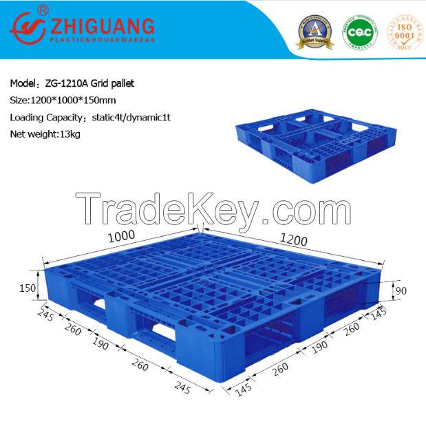 Warehouse Storage High Duty 4 Way Grid Plastic Pallet (ZG-1210A)