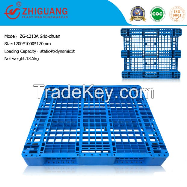 Warehouse Storage High Duty 4 Way Grid Plastic Pallet (zg-1210a)