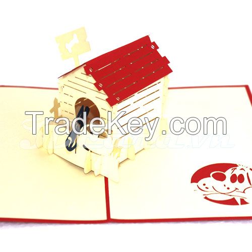 Nice Dog House-3d card-handmade card-pop up card-greeting card-birthday card