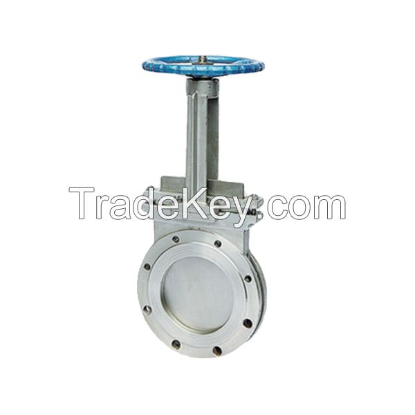 A216 WCB flange type knife gate valve with hand wheel