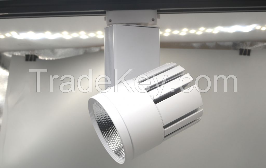 30W LED 2 Wire Track Light 10, 24 Degree, Warm White, Neutral Light Fin