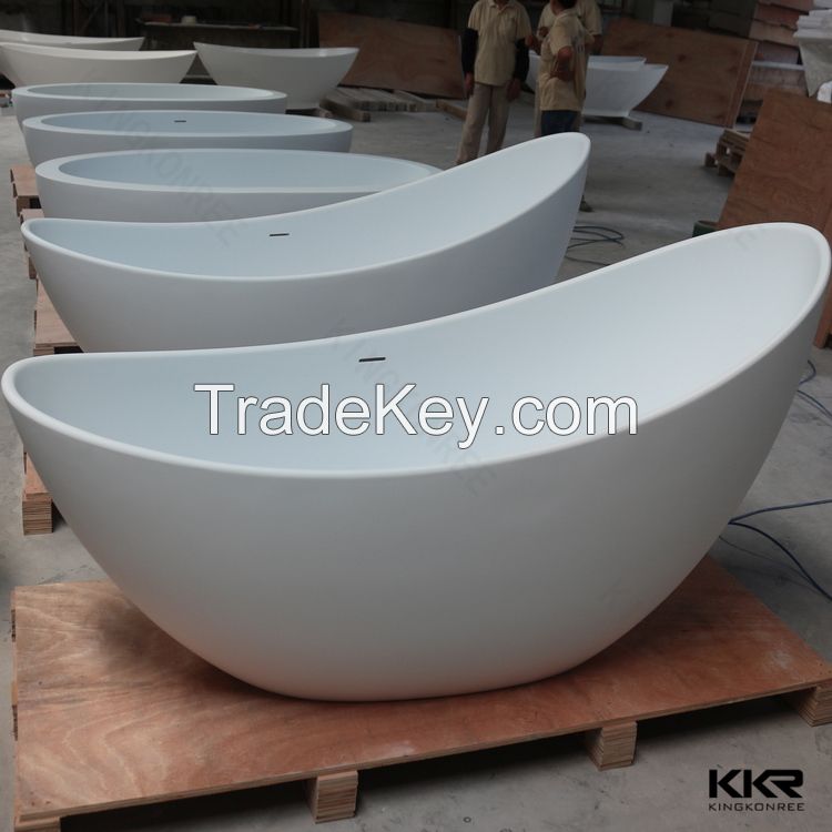 freestanding hot tub solid surface egg shaped bathtub bathroom