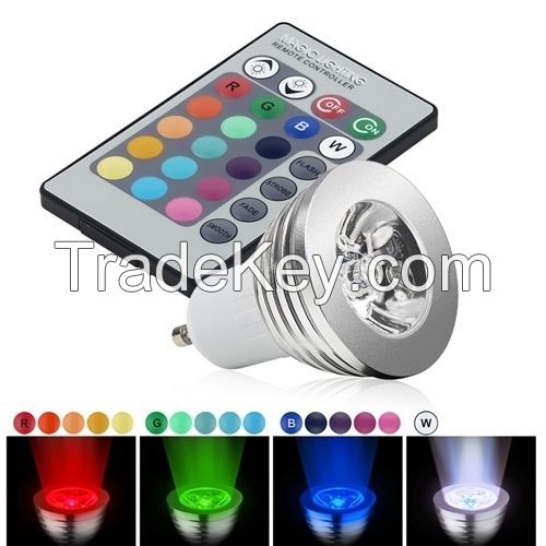 220v /110v Rgb Bulb Lamp Rgb Led Bulb Gu10 3w Ceiling Spotlight Led Lamp Light Led Spotlight Spot Light 16 Color Change Dimmable Lamp