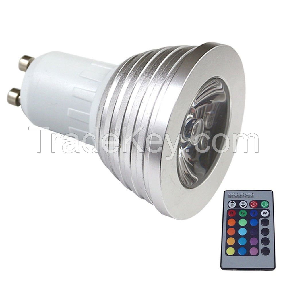 220v /110v Rgb Bulb Lamp Rgb Led Bulb Gu10 3w Ceiling Spotlight Led Lamp Light Led Spotlight Spot Light 16 Color Change Dimmable Lamp