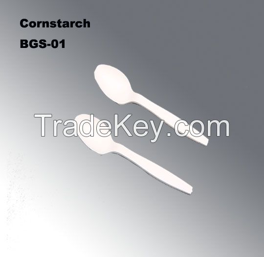 Disposable Spoon Bgs-01 (150mm) in Cornstarch Material Biodegradable Eco-Friendly Spoon FDA Certification