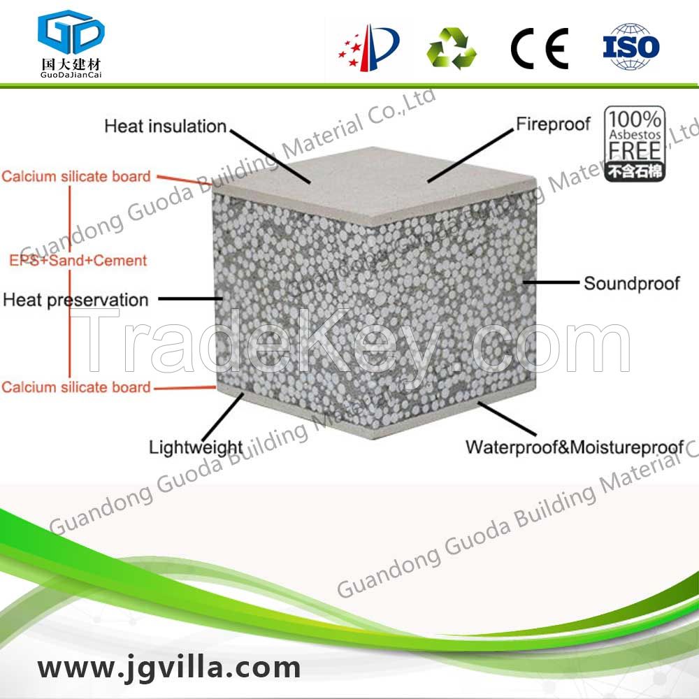 Insulated Panels Wholesale Eps Cement Polystrene Eps Cement Sandwich wall panels
