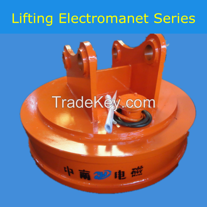 Excavator Using Lifting Electromagnet for Steel Scraps