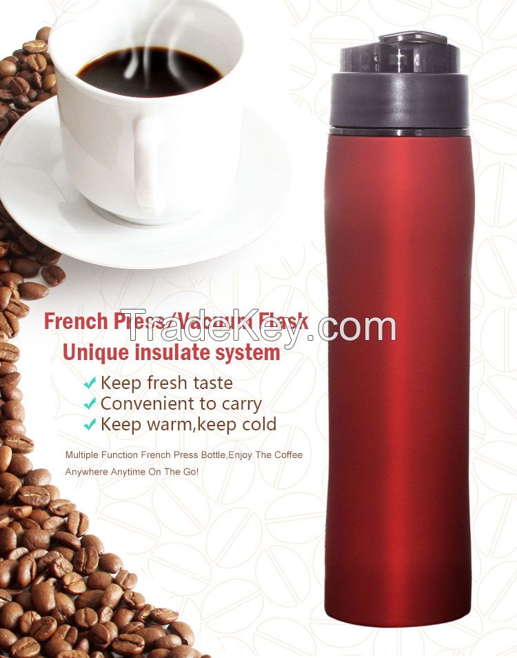 User-friendly Portable Steel French Press coffee Maker for Home and Travel