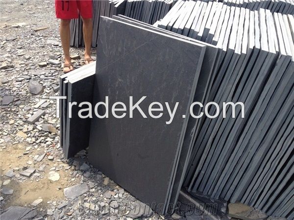 Black laminate slate flooring with polished & honed for sale