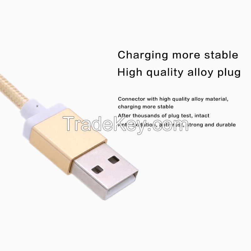 1.5M Unbroken Metal Braided Micro USB Cable Iphone 6 Sync Date Charging Cables Cord Certified Cable For Sumsang Galaxy S4 S5