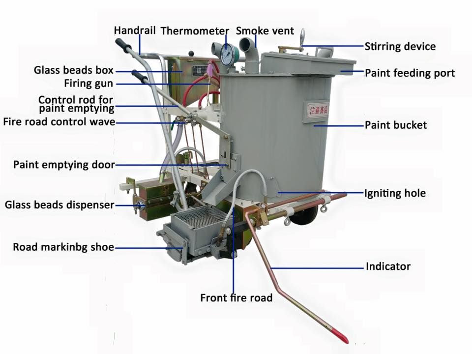 Multifunction thermoplastic road marking machine