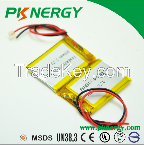 3.7V Lithium Polymer Rechargeable Batteries 303040 300mAh Lipo Battery