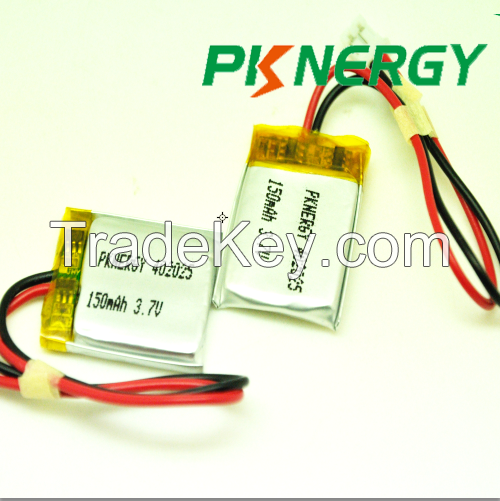 402025 3.7V 160mAh Lipo Battery with PCB Wires and Connector