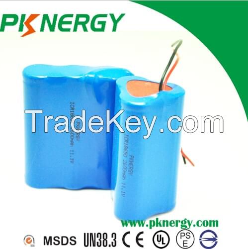 Hot Selling ICR18650 2600mAh 11.1V Li-ion Battery Cell AA Batteries 2s1p