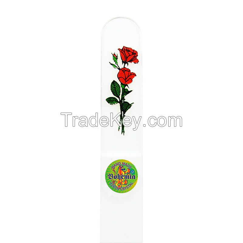 Decal designed glass nail files