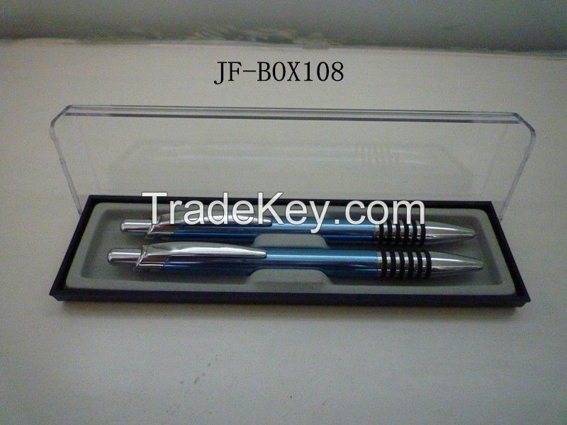 METAL PEN GIFT SET LUXRY PEN SET ITEM JF-SET108 PLASTIC PEN BOX