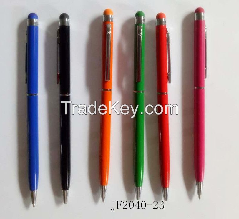 COLORFUL new design metal STYLUS ballpoint pens item JF2040-23