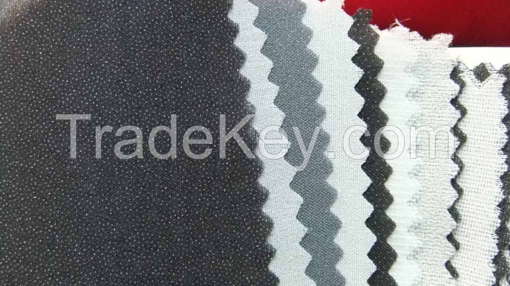 100% Polyester 1032H woven fusible interlinings for collar and cuff also caps