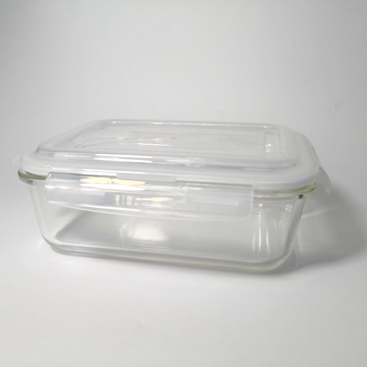 Round Glass Portable Lunch Box High Borosilicate Glass Bento