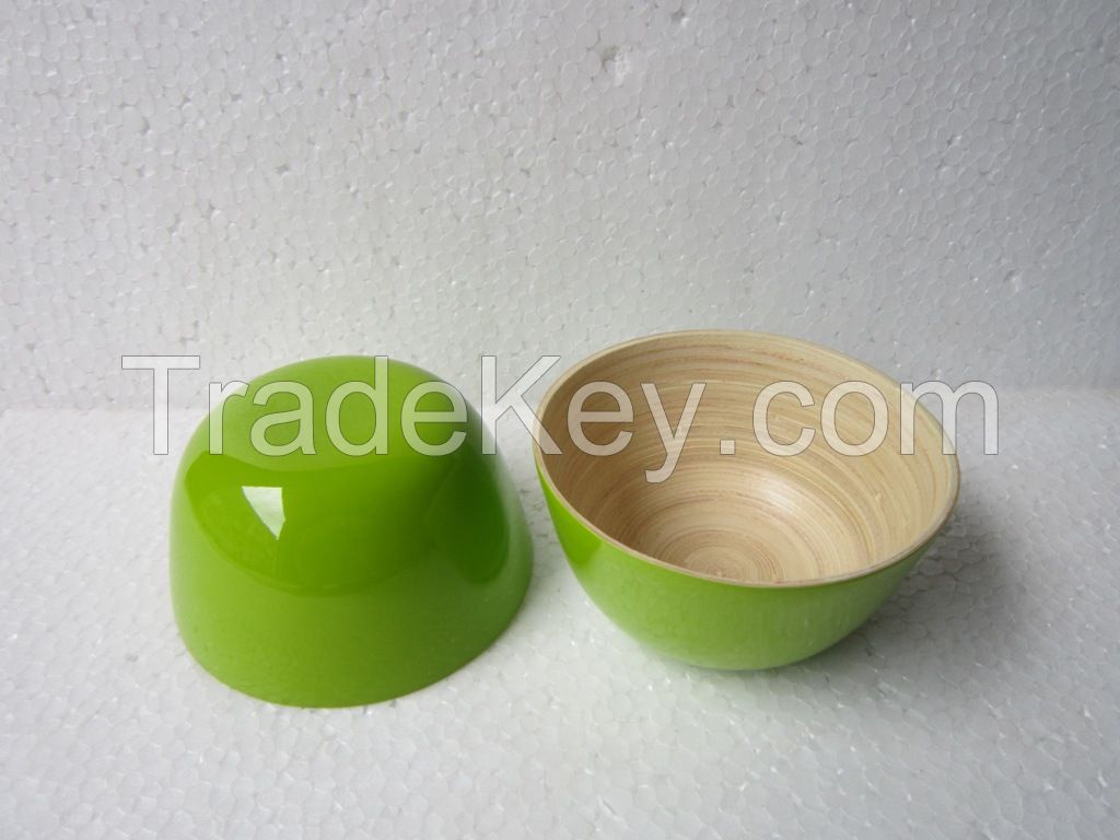 Eco-friendly spun bamboo bowl for kitchenware wholesale price made in Vietnam