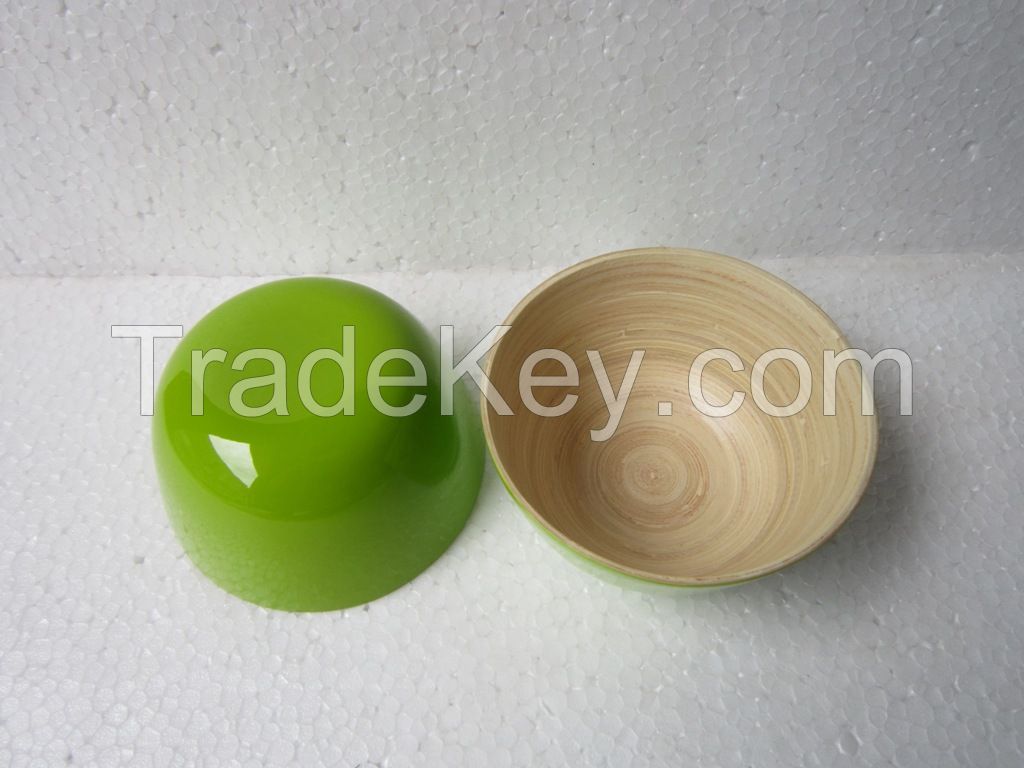 Eco-friendly spun bamboo bowl for kitchenware wholesale price made in Vietnam