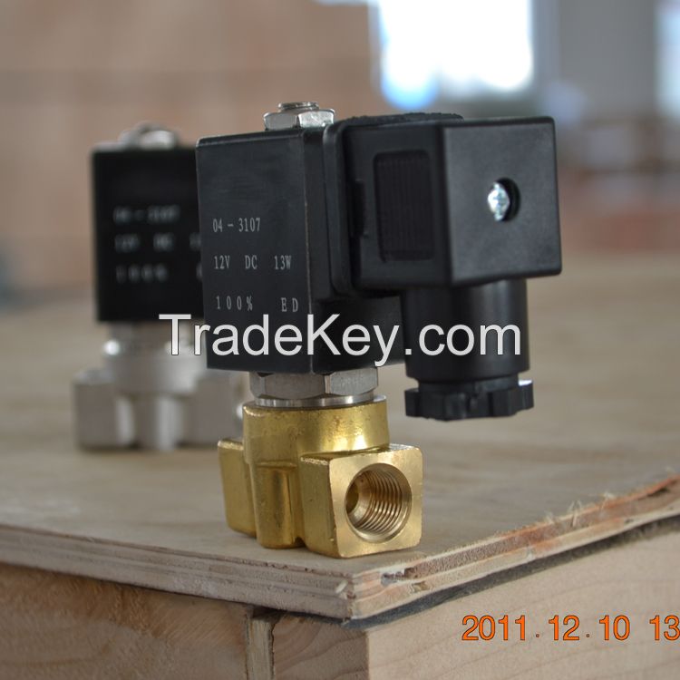 Wrought brass G thread micro high pressure solenoid valve normally closed