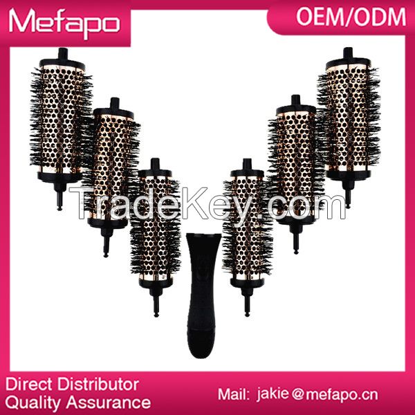 Popular detacheable head removable handle hair brush set