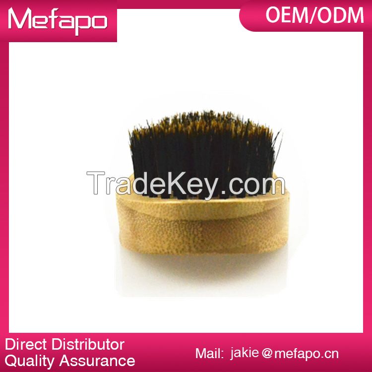 Wooden Oval Round Boar Bristle Beard Brush