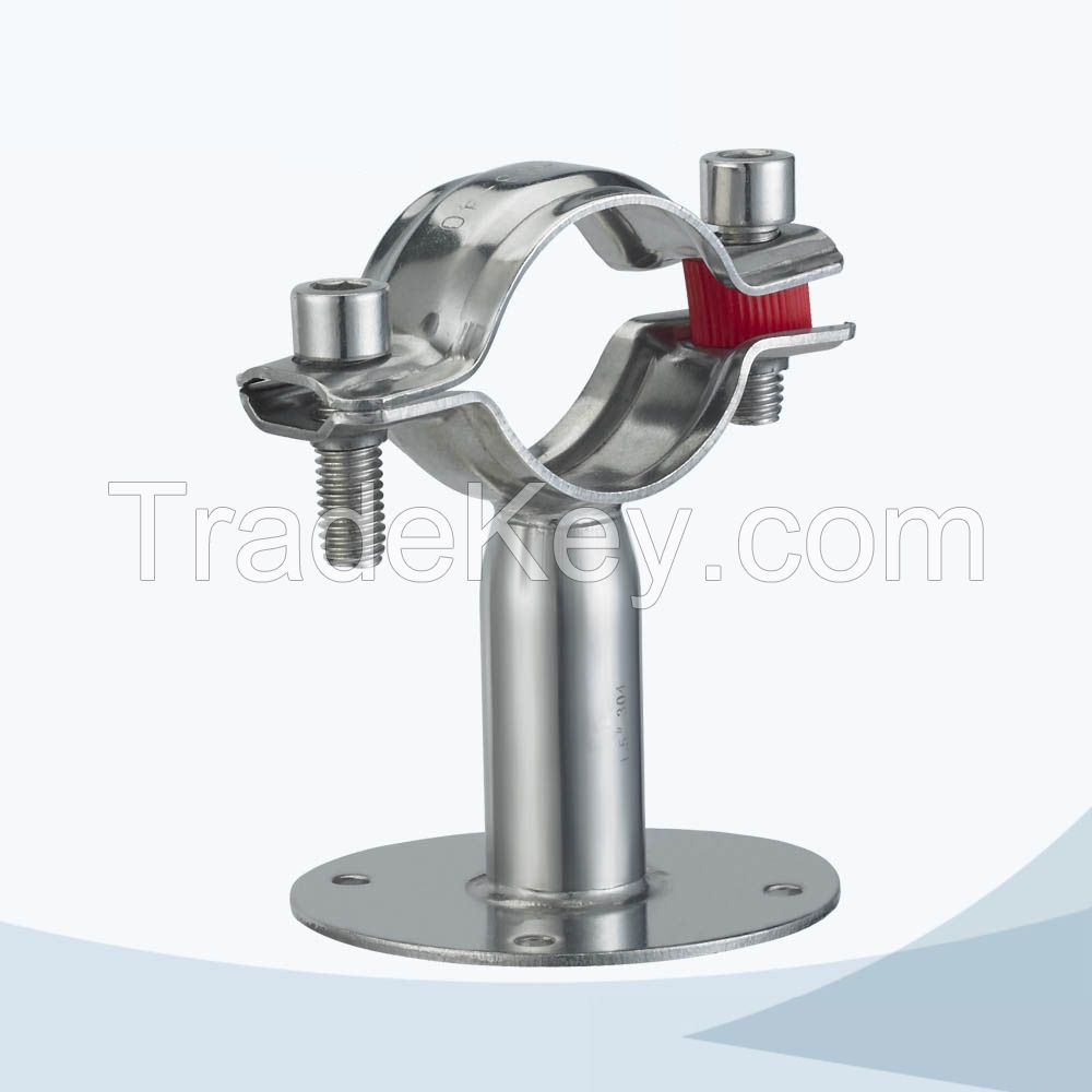 Stainless steel round type pipe support with base (2)