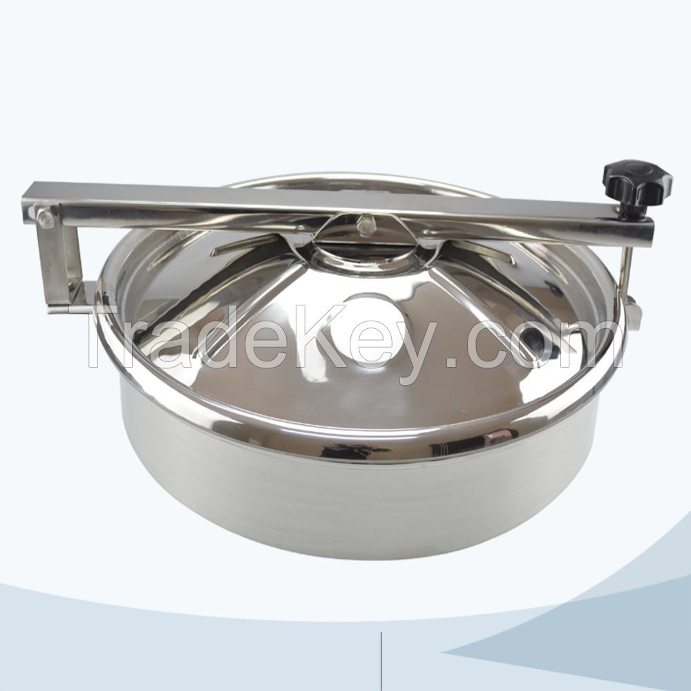 Stainless steel sanitary round non pressure manhole cover with Bulge