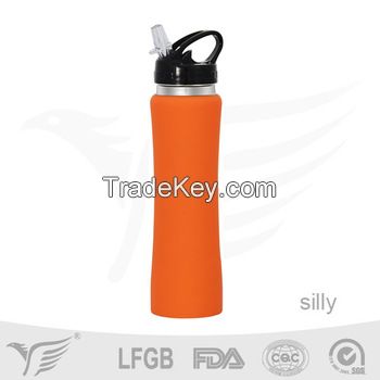 High quality 304single wall red stainless steel sport water bottle for