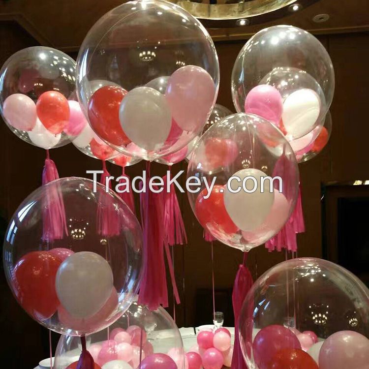 wedding party decorations clear PVC material plastic non latex transparent giant helium balloons