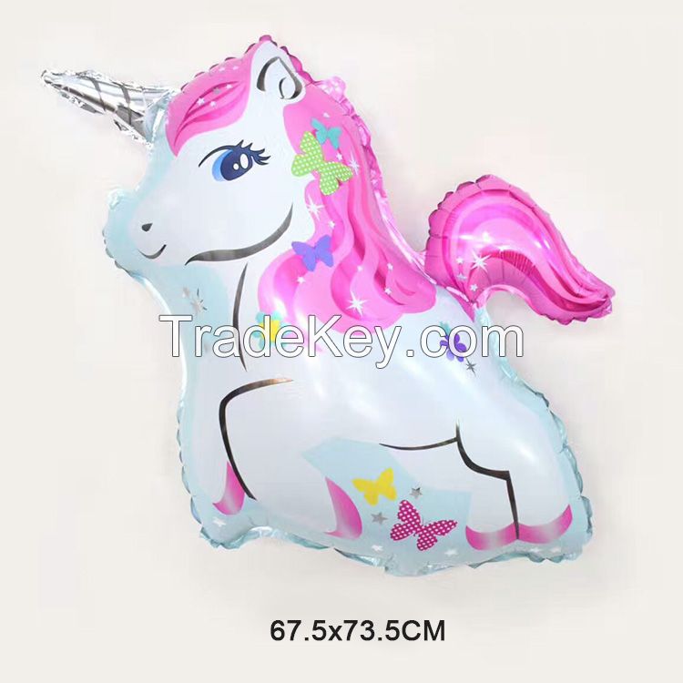 2017 hot sale Inflates toys for parties cartoon fly unicorn foil balloon