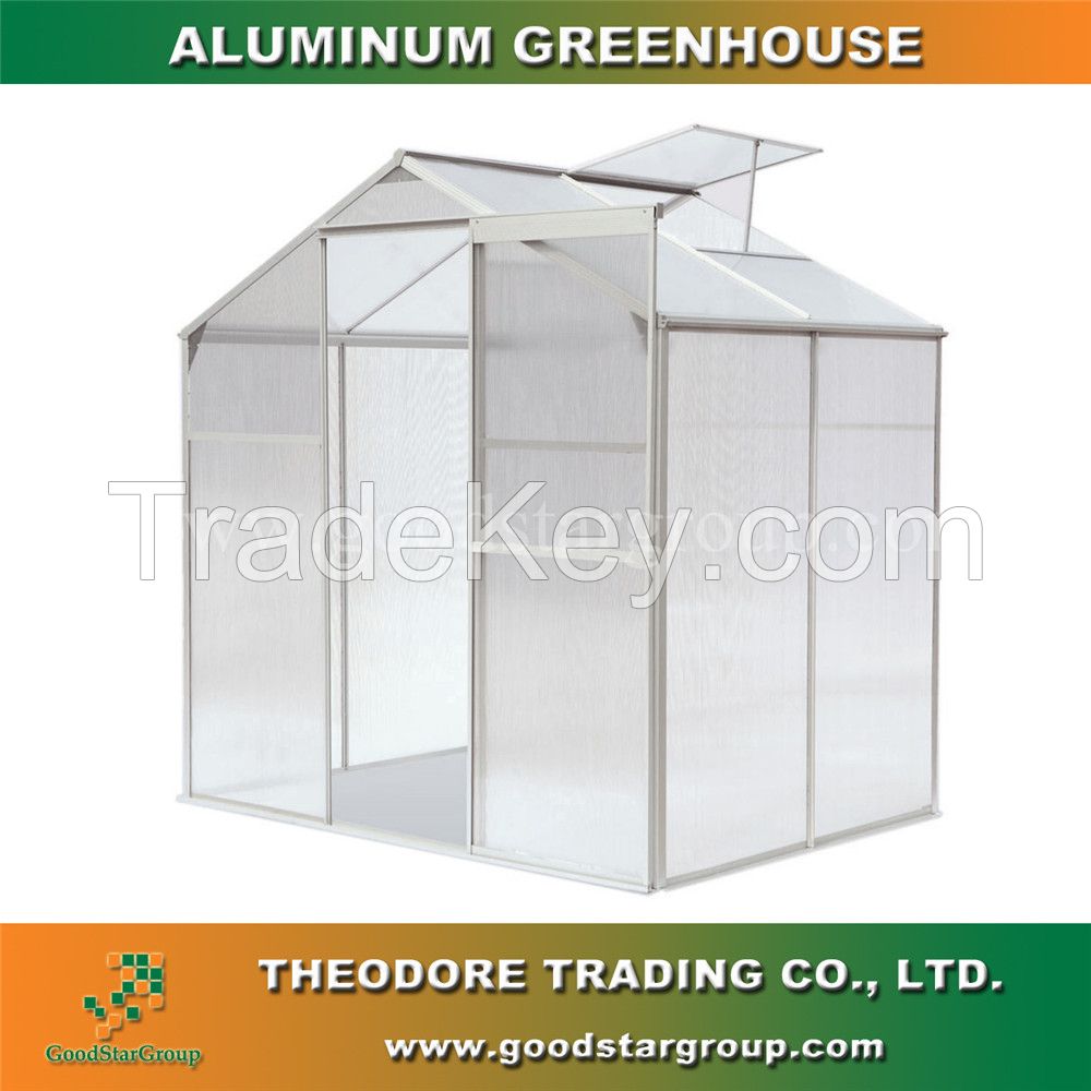 Aluminum Greenhouse Green Color hobby greenhouse for backyard garden  UV block portable building greenhouse kits