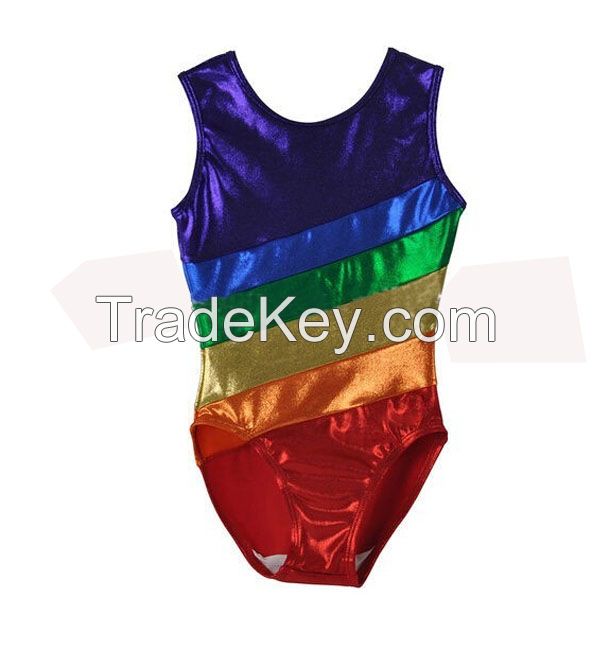 Colorful girls spandex dance leotards kids gymnastics leotards for sale