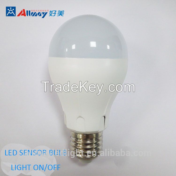 High lumen e27 motion sensor led bulb with CE ROHS Smart Day Night Light Bulb