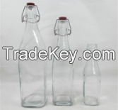 Glass Storage Jar/Glassware with Clip/Clamp/Locking Lid