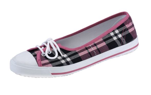 18 pairs/pack Woman Spring Casual Canvas Shoes (Plaid - Pink)