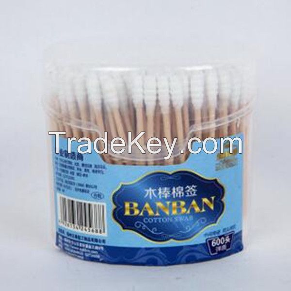 300PCS spring-box wooden stick cotton buds for make-up mover