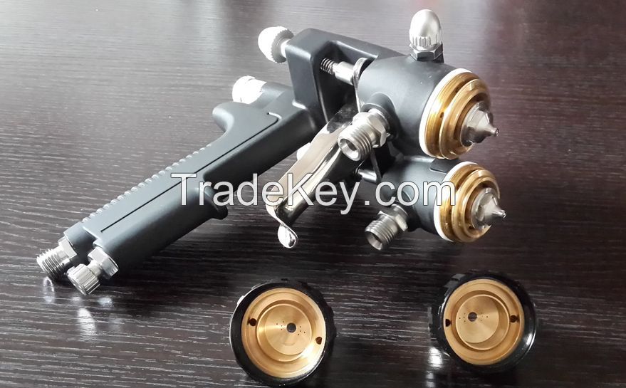 One Body Aluminum Double Nozzle Spray Gun Pistola